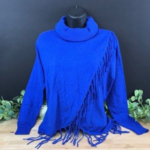 Michael Kors Fringe Cowl-Neck Wrap Sweater